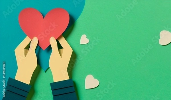 Fototapeta AI-generated Image Of A Giving Tuesday Papercut Art Background