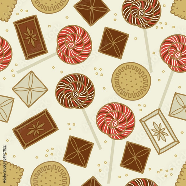 Obraz Seamless pattern with sweet food