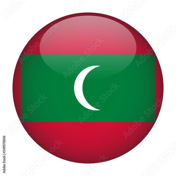 Obraz Maldives 3D Rounded Flag with Transparent Background 