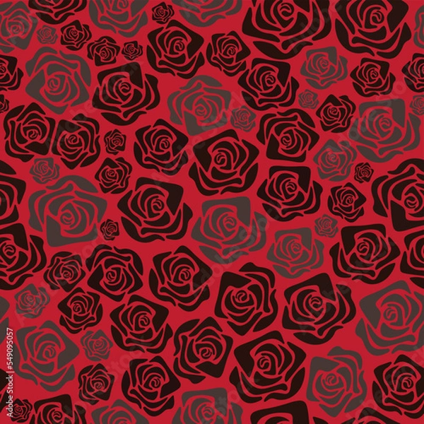 Fototapeta Roses vector seamless pattern. Roses seamless pattern. Vector seamless pattern with ROSES