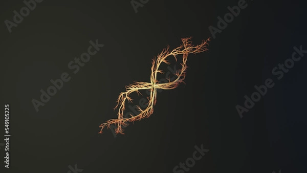 Obraz Human DNA made out of lines. Medical Concept. 3D Rendering.