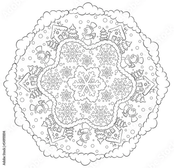 Obraz Winter Mandala - Vektor-Illustration