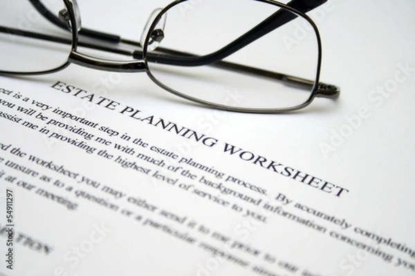 Obraz Estate planning worksheet