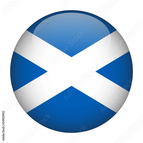 Fototapeta Scotland 3D Rounded Flag with Transparent Background 