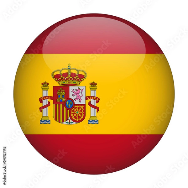 Fototapeta Spain 3D Rounded Flag with Transparent Background 