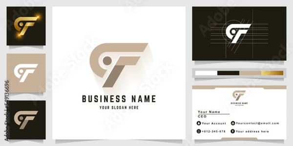 Obraz Letter cF or aF monogram logo