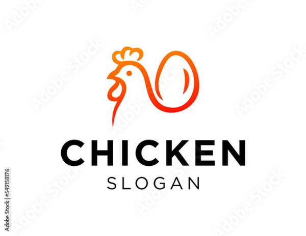 Obraz Logo about Chicken on white background. created using the CorelDraw application.