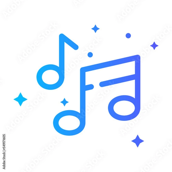 Fototapeta music gradient icon