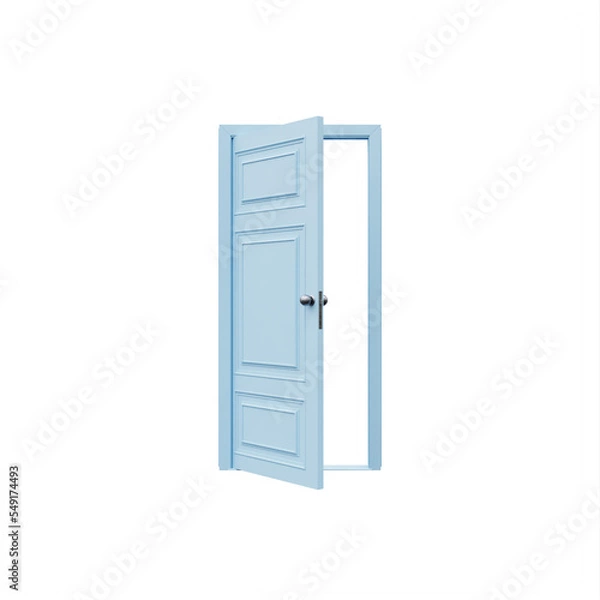 Obraz turquoise Color Open Door isolated