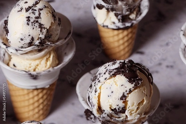 Fototapeta Ice Cream Cones Seamless Texture Pattern Tiled Repeatable Tessellation Background Image