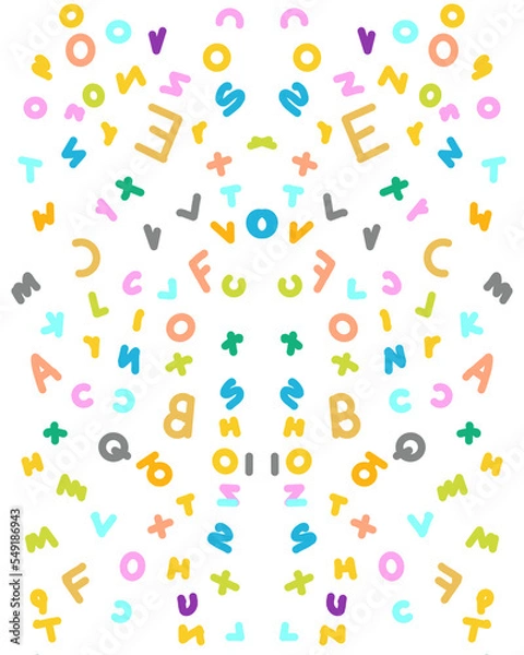 Fototapeta seamless colorful alphabets pattern with notes good for background use