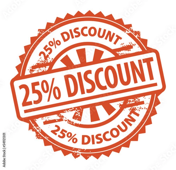 Fototapeta Stamp with the text Discount written inside the stamp, vector