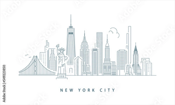 Obraz New York City Skyline editable outline
