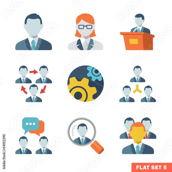 Fototapeta Business people Flat icons for Web and Mobile App