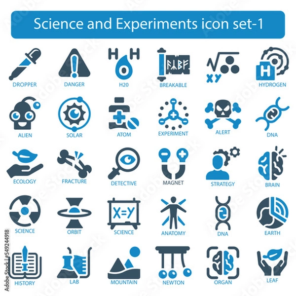 Fototapeta Science and Experiments icon set