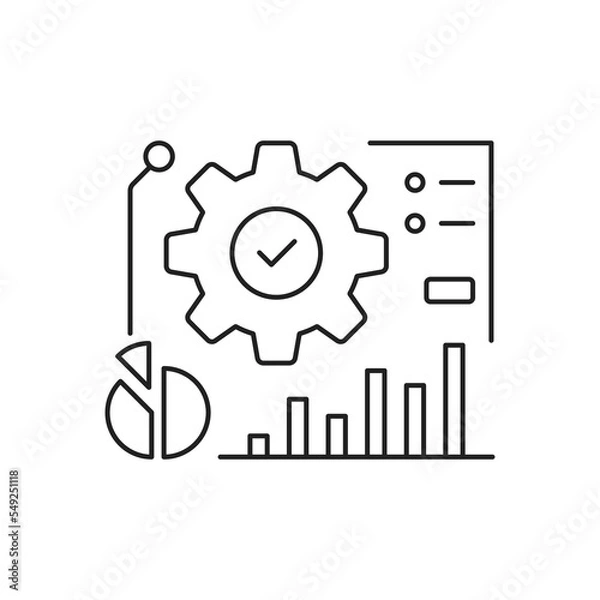 Fototapeta data management or execute process icon