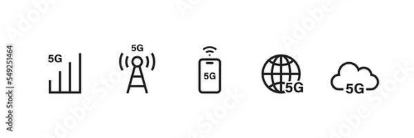 Fototapeta 5g network icon set. Vector EPS 10