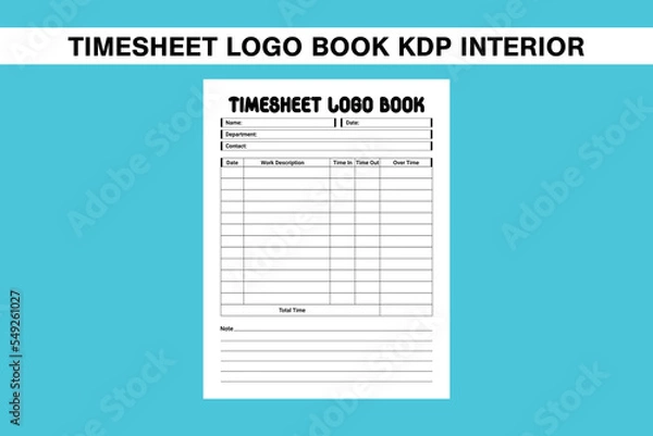 Obraz Timesheet logo book kdp interior