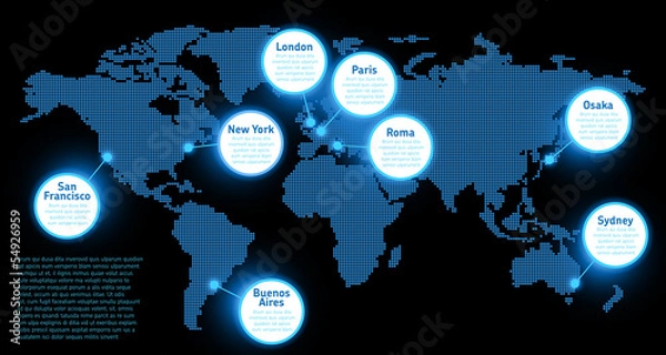 Fototapeta Digital Earth map concept