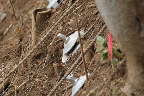 Obraz 急傾斜地の補強工事アンカー工法