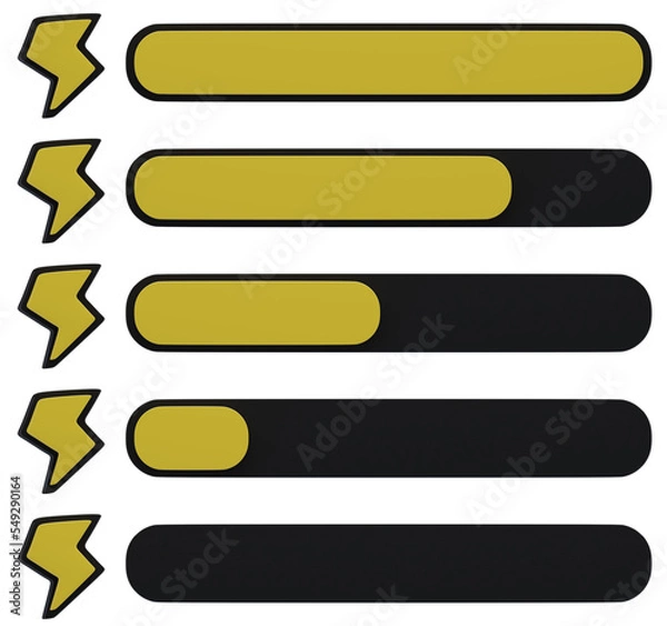 Obraz Transparent stamina point bar set.