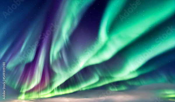 Fototapeta Northern Lights. Aurora borealis with starry in the night sky. Gaming RPG abstract background and texture, pattern.