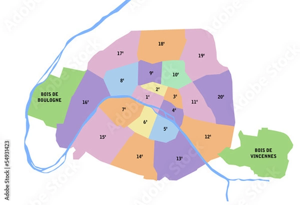 Obraz Arrondissements de Paris