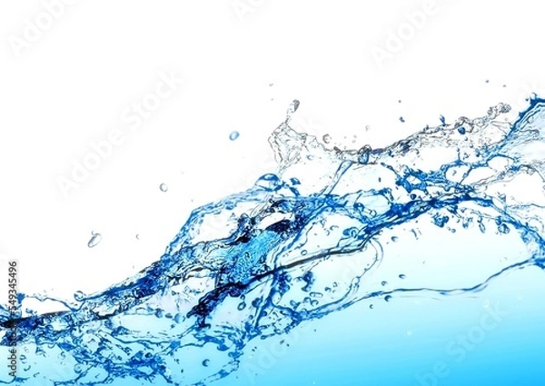 Fototapeta water splash isolated on white background