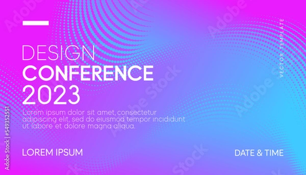 Obraz Abstract modern business conference design template with gradient halftone effect. Dynamic flyer layout. Vector, 2023