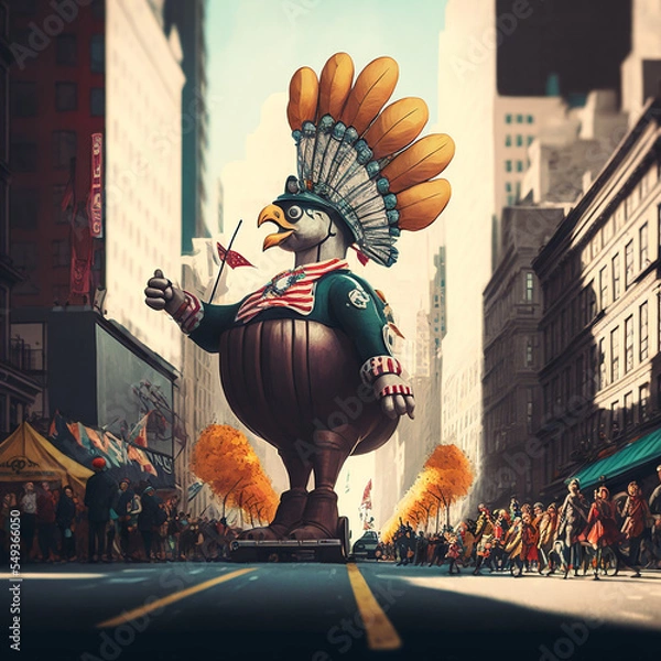Fototapeta Ai generated Thanksgiving parade float 