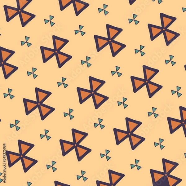 Fototapeta Floral pattern, vintage geometric pattern. Retro style and Aesthetic.