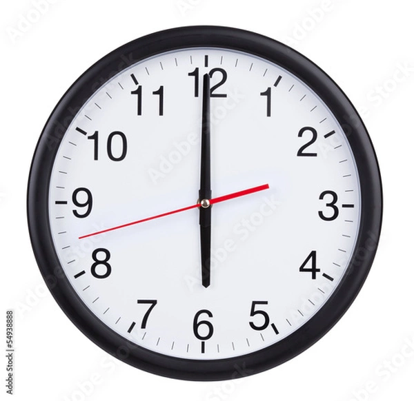 Obraz Six o'clock on the dial clock