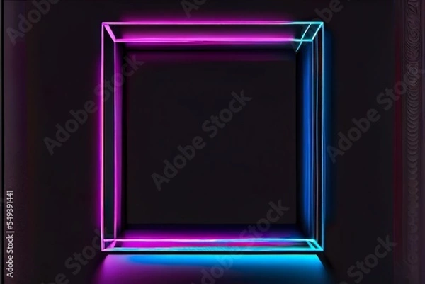 Fototapeta square rectangle picture frame with, shape, rectangle, illustration with purple rectangle