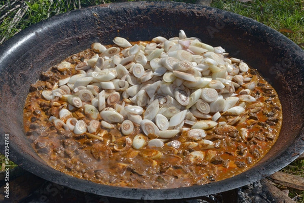 Fototapeta banana stik curry that is being cooked