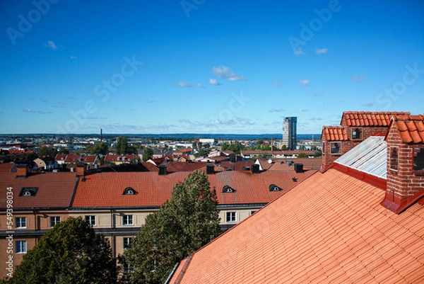 Obraz view of the town Linköping, Sweden