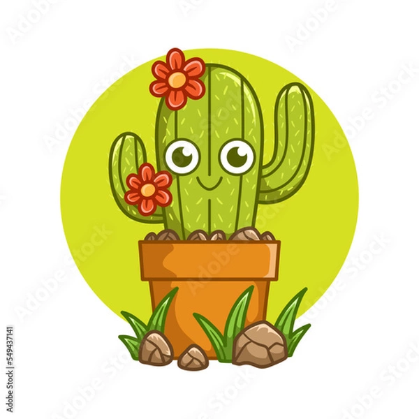 Obraz Happy cute Cactus on pot