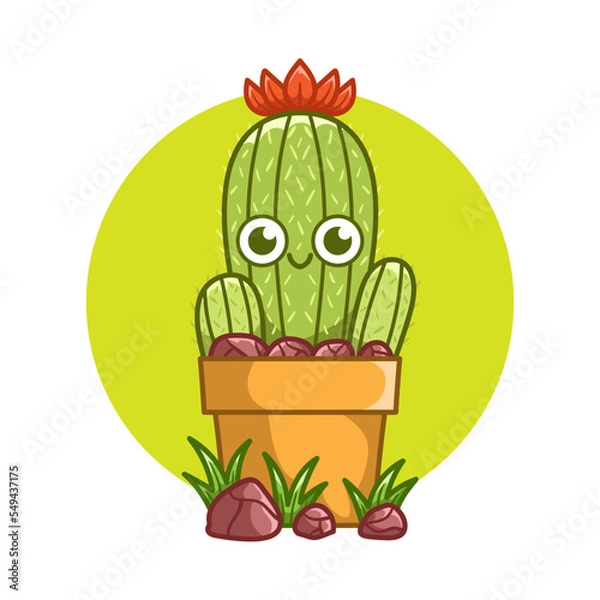 Obraz Happy cute Cactus on pot