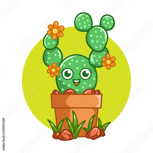 Obraz Happy cute Cactus on pot