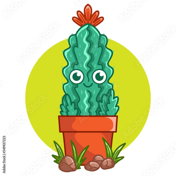 Obraz Happy cute Cactus on pot