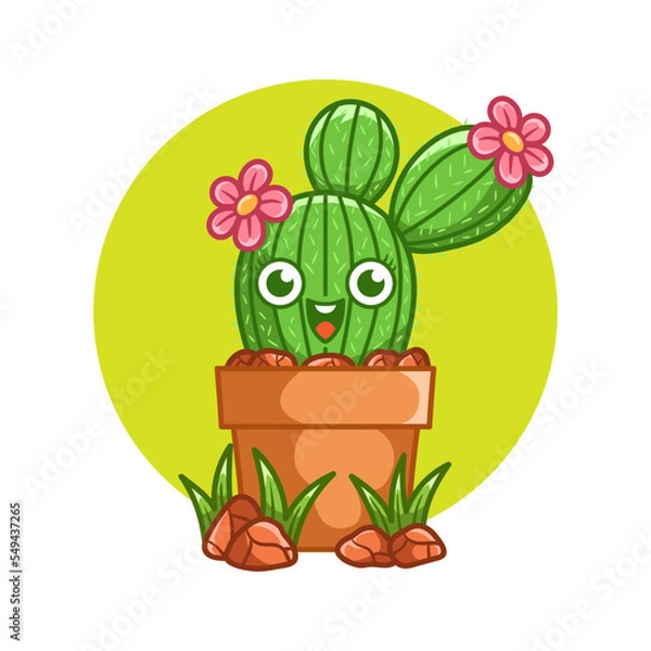Obraz Happy cute Cactus on pot