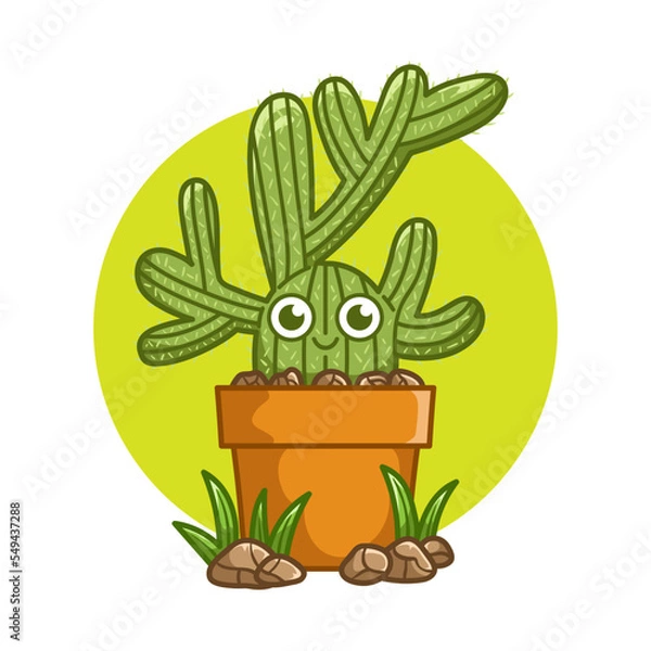 Obraz Happy cute Cactus on pot