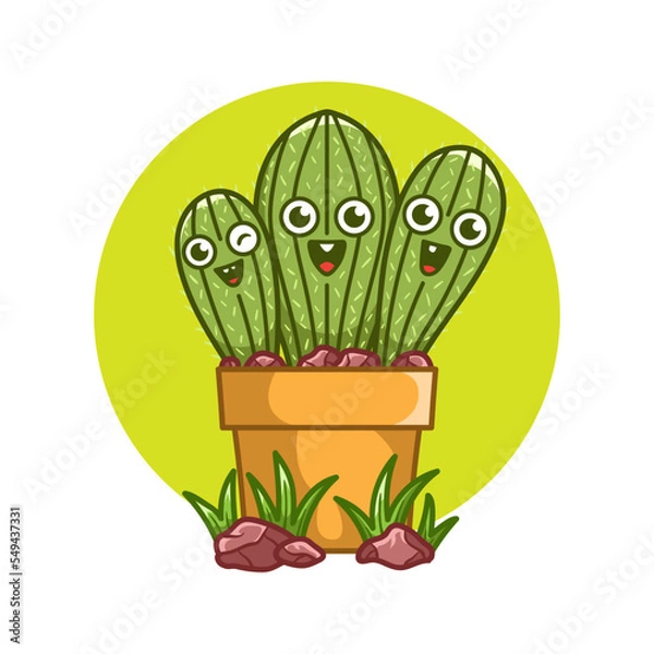 Obraz Happy cute Cactus on pot