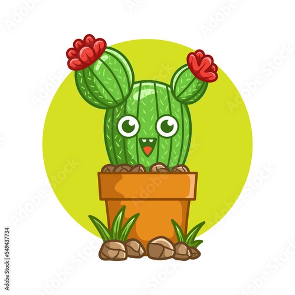Obraz Happy cute Cactus on pot