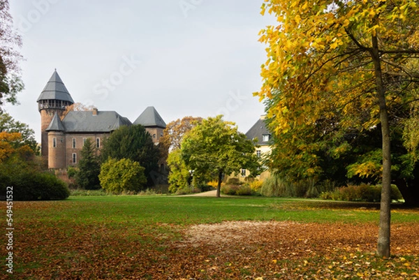 Obraz castle in autrumn mood in krefeld germany landscape