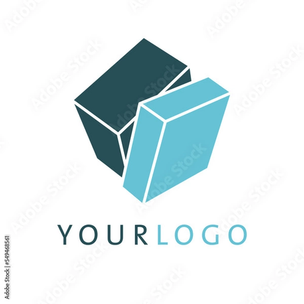 Fototapeta cube logo design abstract modern vector