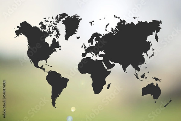 Obraz world map and defocused background