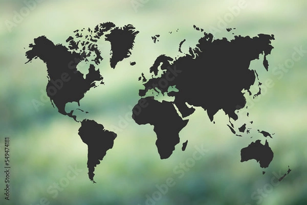 Obraz world map and defocused background