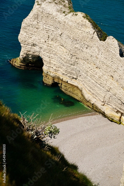 Obraz Beach and cliff. Etretat, Normandie, France.