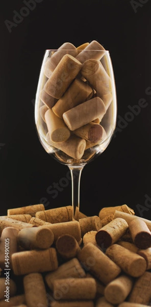 Obraz wine glass filled with cork stoppers