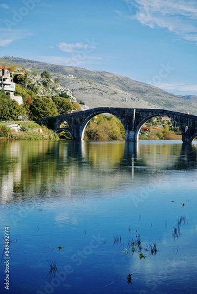 Obraz View at Arslanagica Bridge of Trebinje and Trebisnjica river, Bosnia and Herzegovina